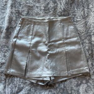 SHEIN Shimmering Silver Mini Skirt